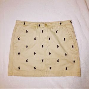 Ralph Lauren Sport polo pony logo khaki mini skirt